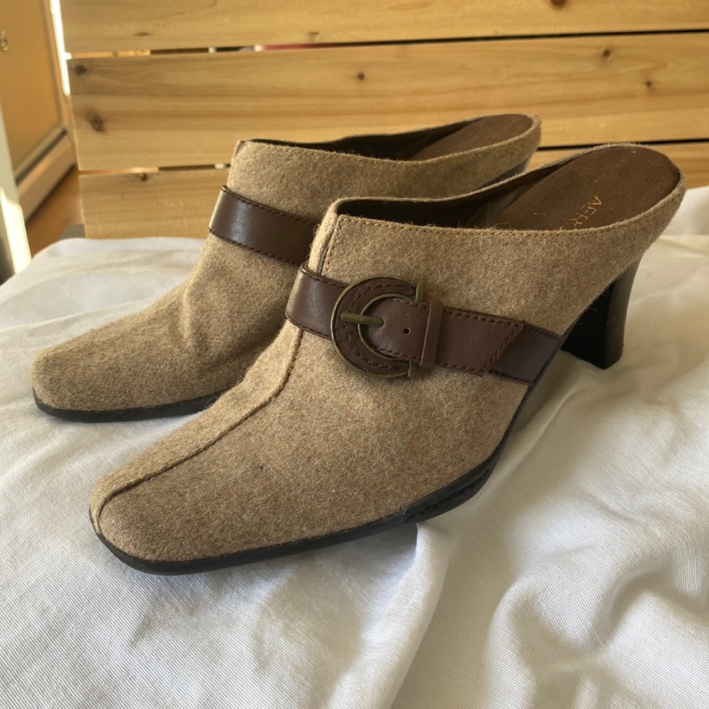 Arorsoles Cinch Mate Mule Size 9 1/2 - Heel 2.75", wool textile, rubber sole